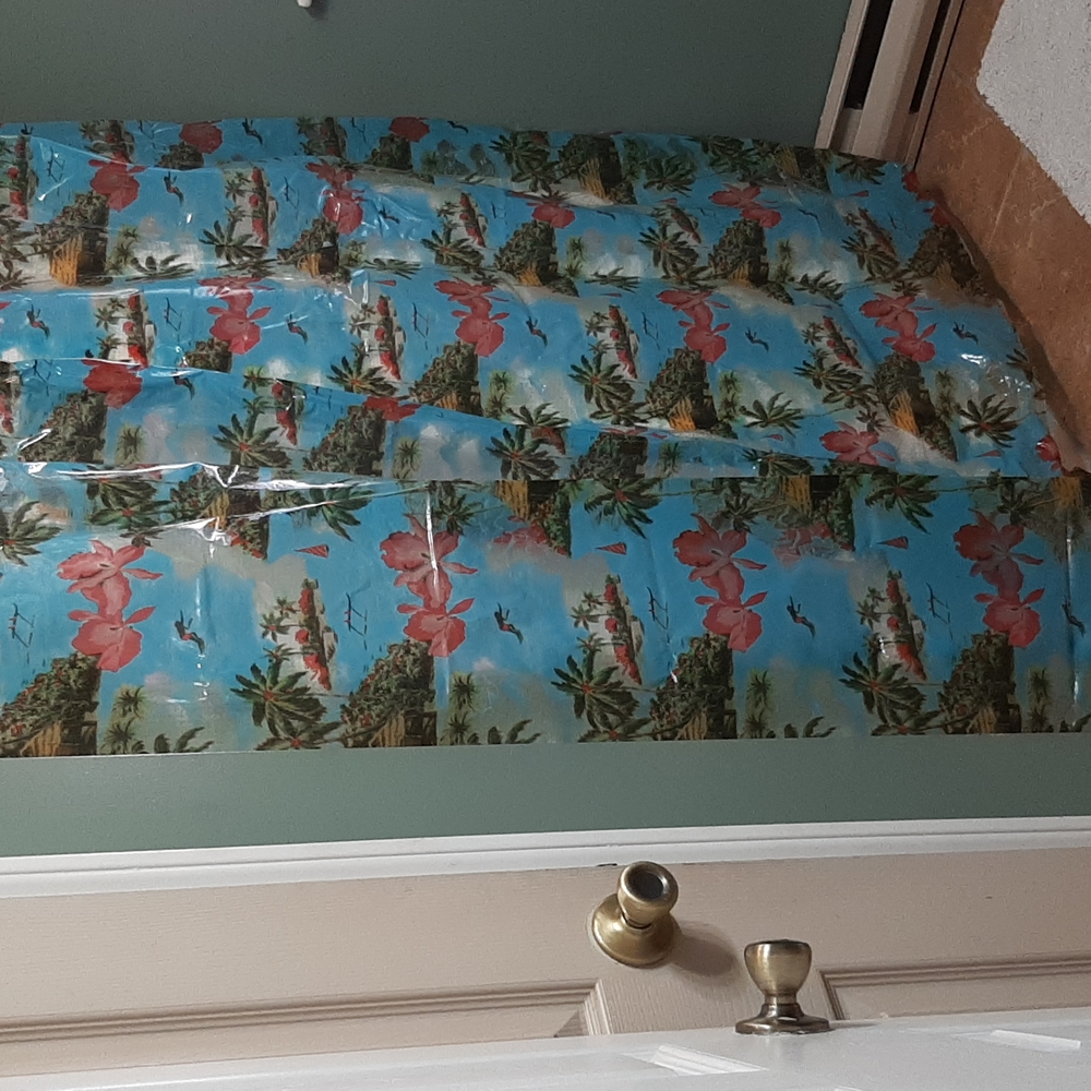 Pottery Barn tropical retro Hawaiian shower curtain